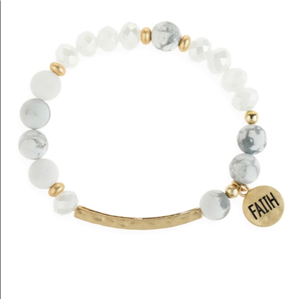 White Faith Glass bead bracelet